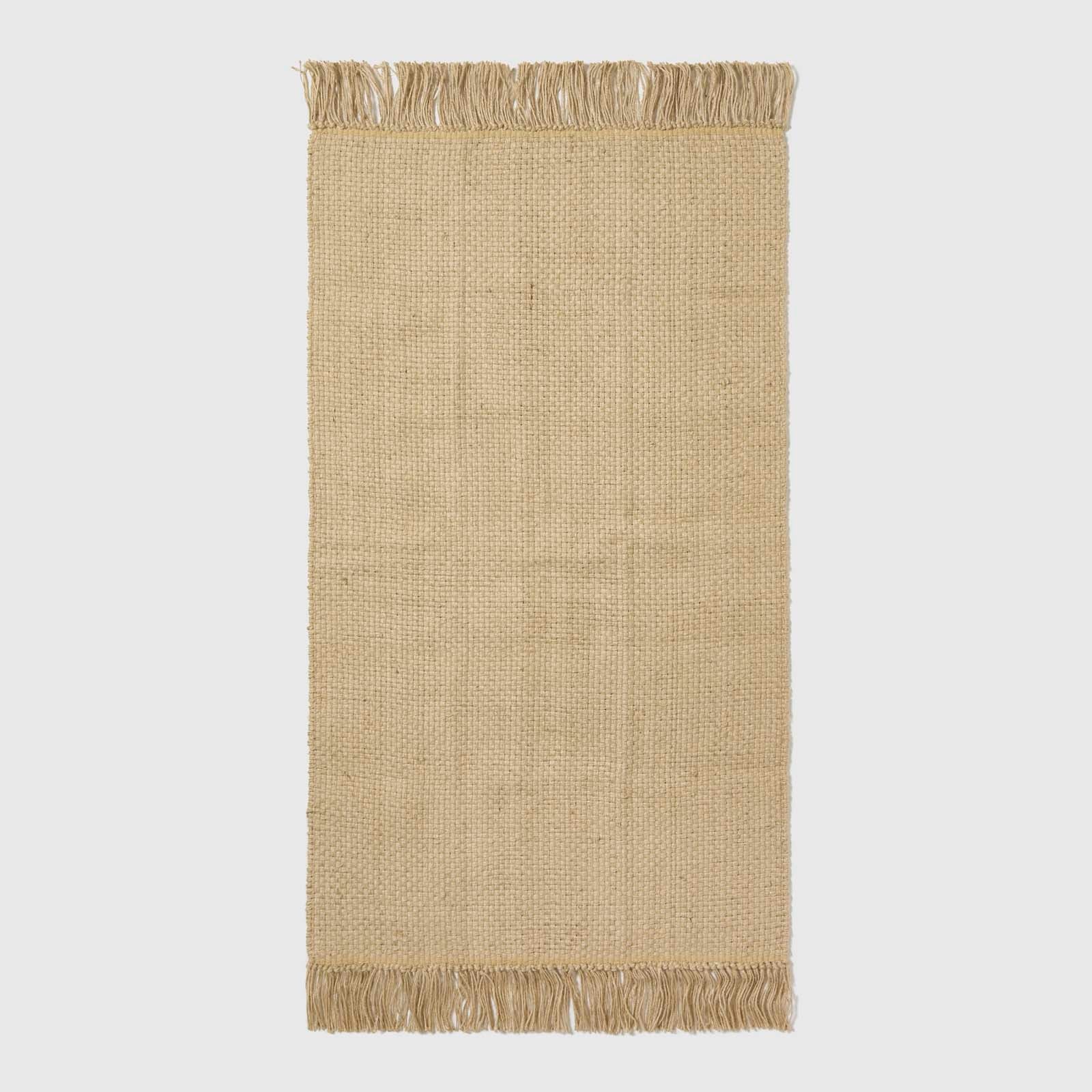 Zaphyr Natural Handwoven Jute Rug With Tassels | 120cm x 80cm | Natural