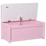 2 In 1 Wooden Toy Box, Seat Bench Storage Chest W/ Pneumatic Rod | Pink