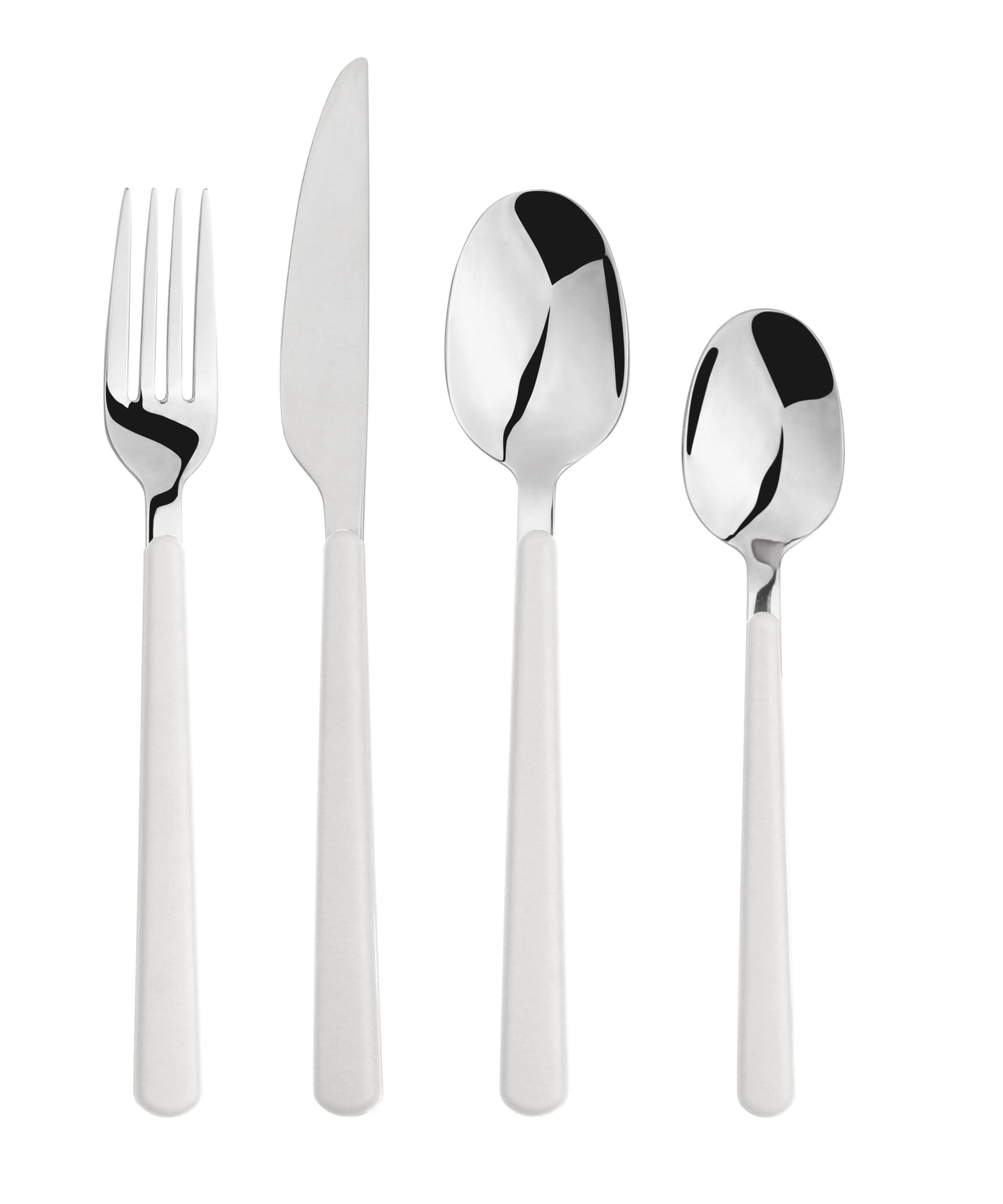 Cutlery Sets Stainless Steel White Abs Handle 24 Piece Set | One Size | White
