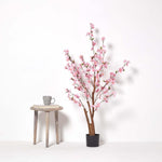 HOMESCAPES Artificial Blossom Tree With Pink Silk Flowers 130 Cm (4’2”)