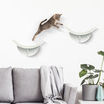 Wood Cat Shelf Perch Bed Curved Climber Wall-mounted Cat Furniture | White
