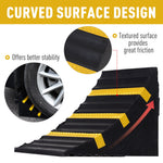 HOMCOM 2 Pack Rubber Wheel Chocks For Vehicles With Handle