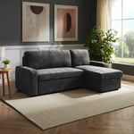 Coeburn Reversible Corner Sofabed With Storage | Dark Grey