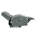 Living and Home Linen Upholstery Electric Massage Recliner Armchair With Heat, 8-point Vibrating System, Adjustable Backrest, Cup Holders & Storage Pocket