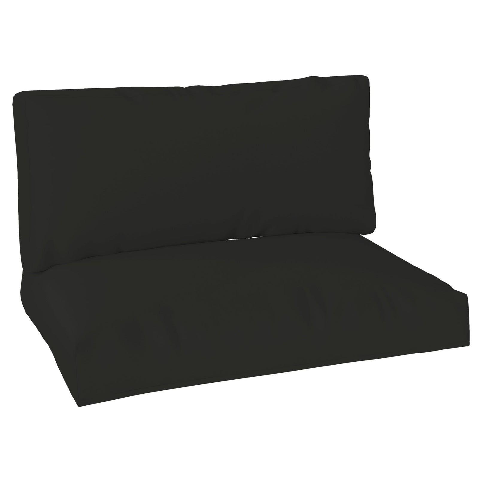 2 Seat Pallet Cushions 20cm Thick Outdoor Seat Pads | Black