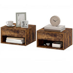 HOMCOM Floating Nightstands Set Of 2, Bedside Table W/ Drawer And Open Shelf
