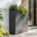Long Zinc Galvanised Tall Trough Planter | 75cm x 25cm x 90cm | Grey