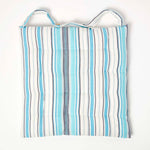 Striped Seat Pad With Button Straps 100% Cotton, 40 X 40 Cm | Set of 1 | Blue