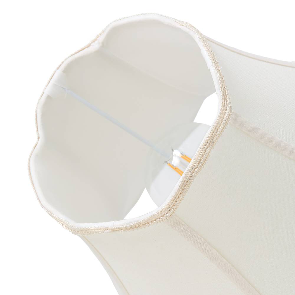 Gold & White Led Table Lamp With Crystal Accents – Wavy Fabric Shade, Adjustable Colour Temperature
