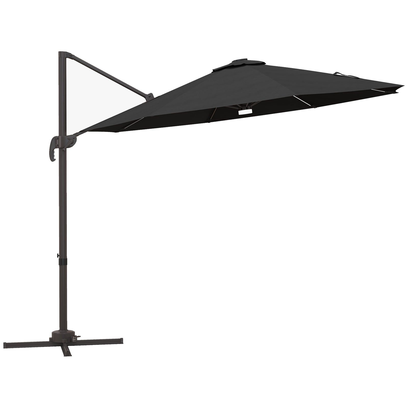 3m Led Cantilever Parasol W/ Base Solar Lights