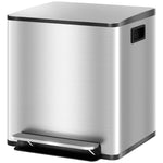 Double Kitchen Bin, Pedal Bin With Soft-close Lid, Silver Tone | S | Silver