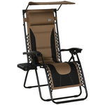 Zero Gravity Lounger Chair, Folding Reclining Patio Chair | Set-of-1 | Brown