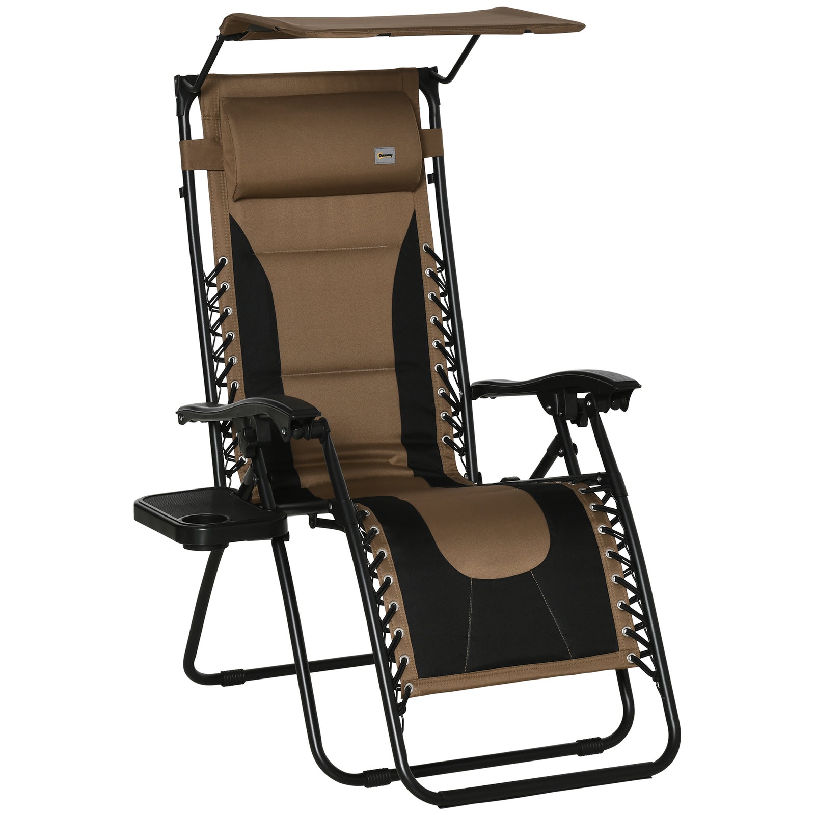 Zero Gravity Lounger Chair, Folding Reclining Patio Chair | Set-of-1 | Brown
