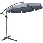 2.7m Cantilever Parasol Banana W/ Crank Handle | Dark Gray
