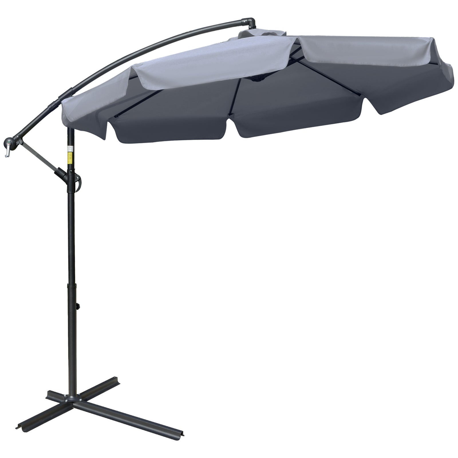 2.7m Cantilever Parasol Banana W/ Crank Handle | Dark Gray