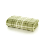 Snuggle Check Throw Blanket – 140x180cm – Super Soft Coral Fleece – Plaid Design | 140cm x 180cm | Green