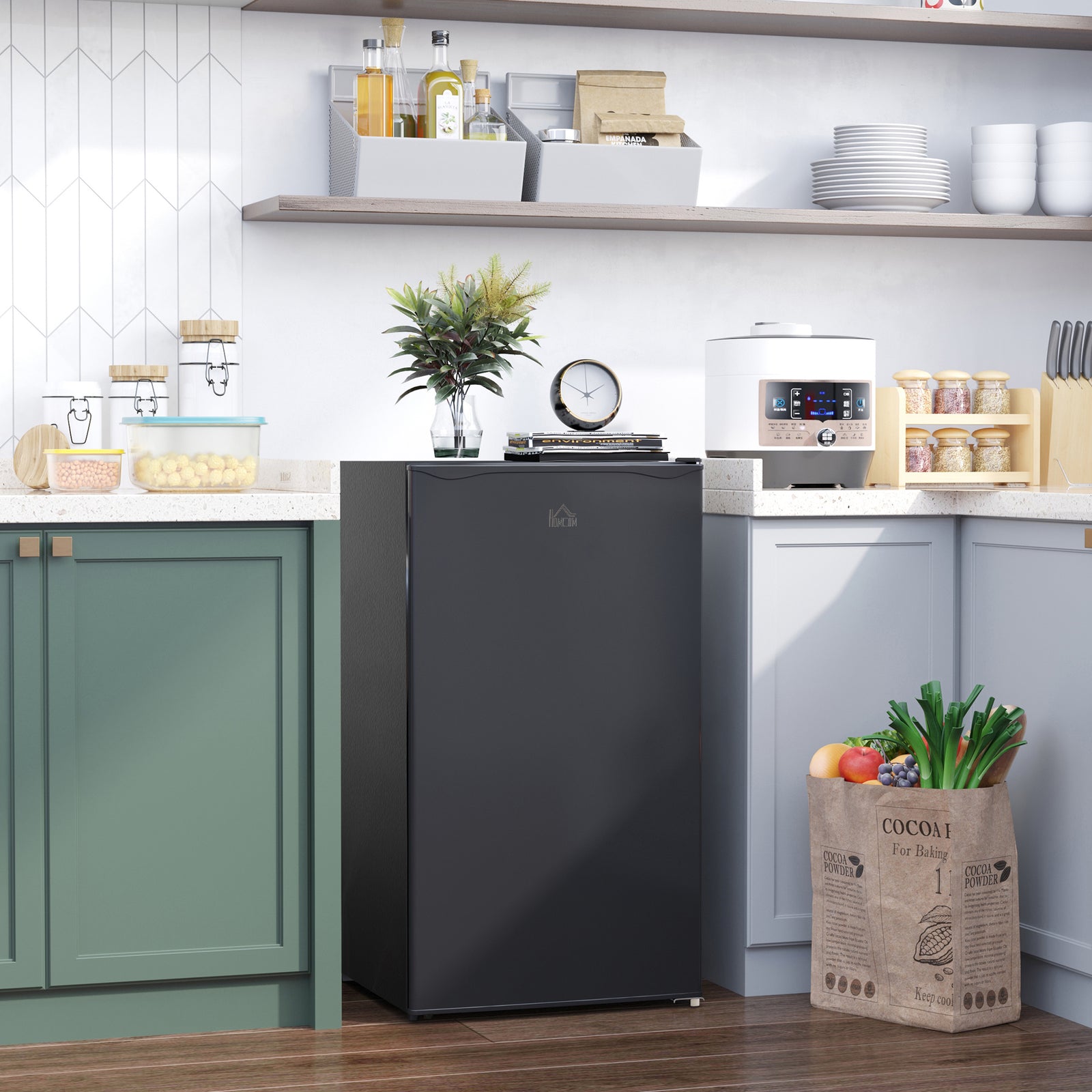 91l Freestanding Under Counter Fridge With Reversible Door | One Size | Black