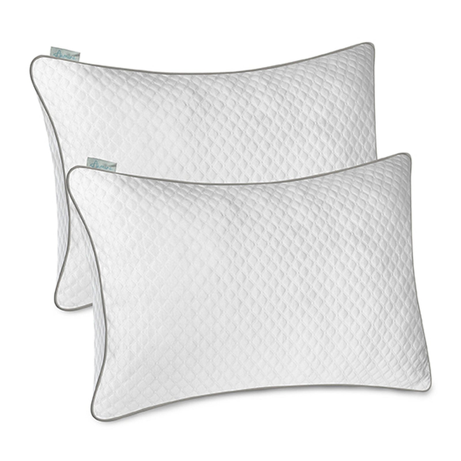 Cooling Memory Foam Pillow 70x45cm Adjustable Orthopaedic Support Washable Cover | Set-of-2 | White