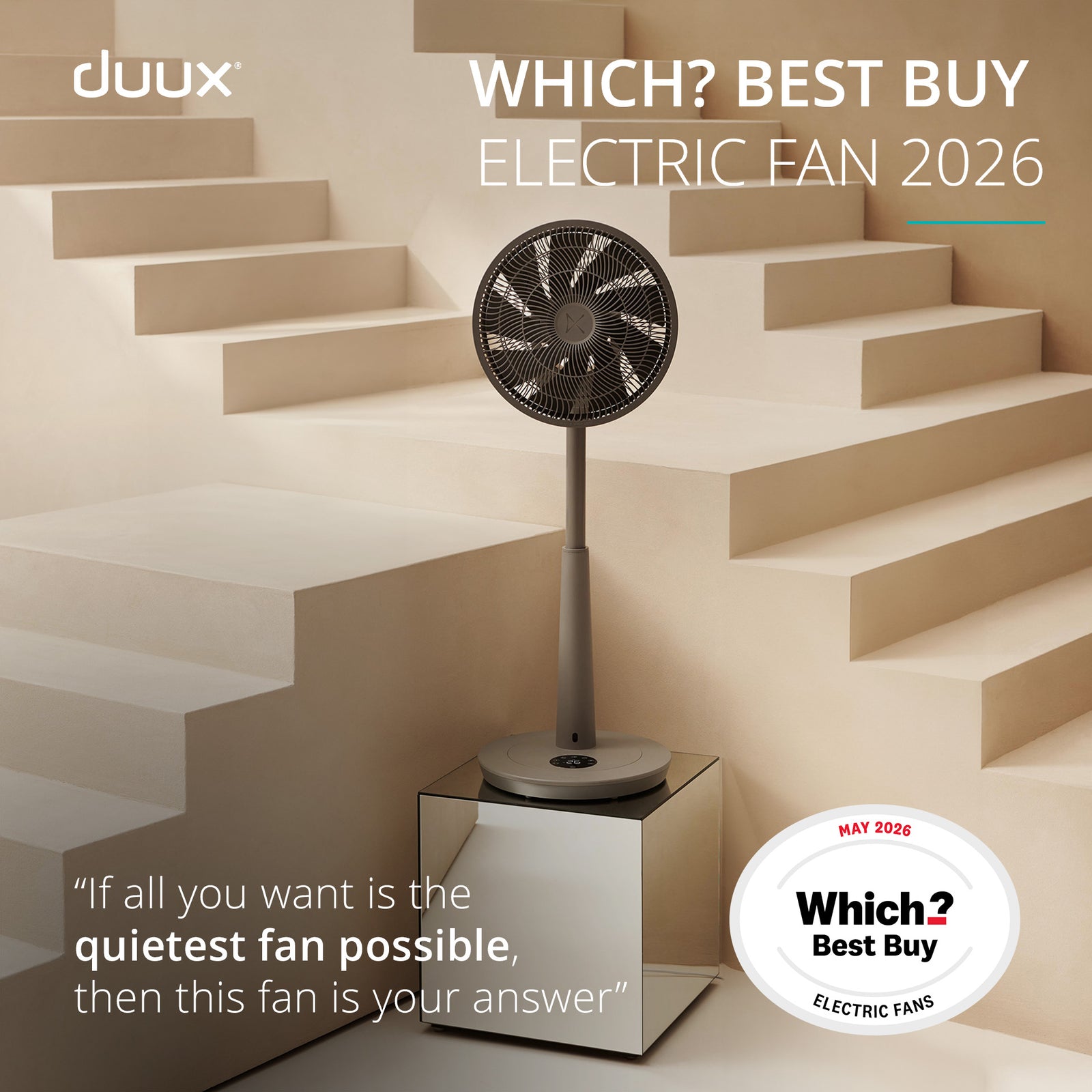 Whisper 3 Standing Fan With Remote Control | Grey