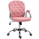 Pu Diamante Padded Office Chair | Pink