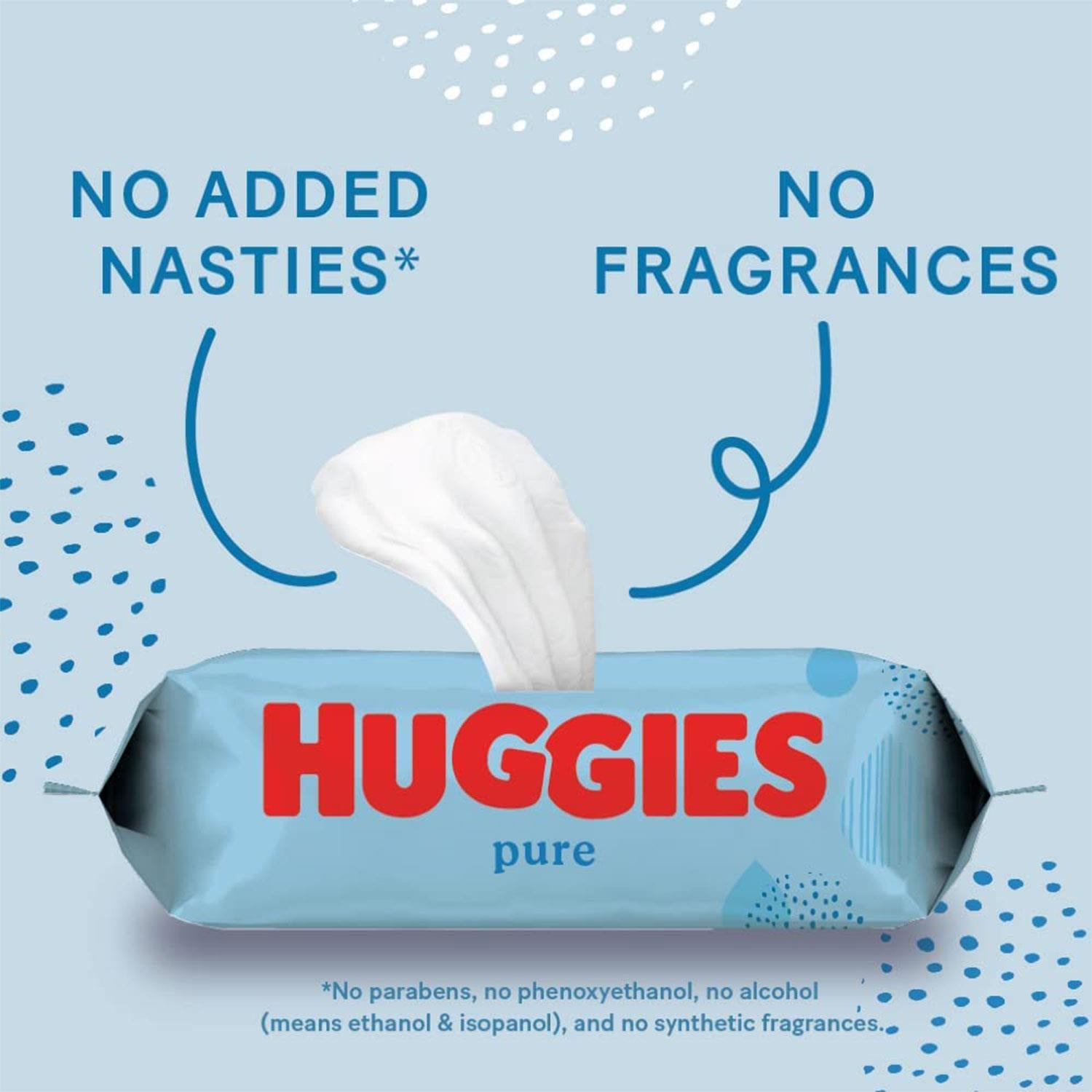 Pure Baby Wipes Perfume-free With 99% Water & Skin Loving Natural Fiber