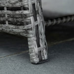 3 Pcs Patio Rattan Wicker Chaise Lounge Sofa Set W/ Cushion | Dark Gray