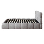 The Maya Upholstered Soft Plush Ottoman Bed Frame & Mattress - Package Deal | King | Grey