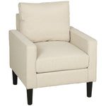 Removable Pillow Linen Accent Chair | Cream