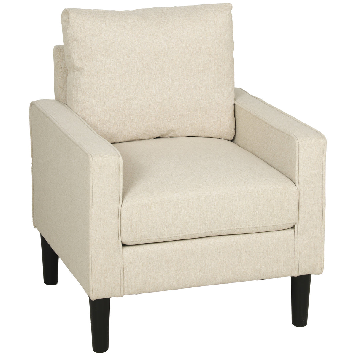 Removable Pillow Linen Accent Chair | Cream