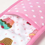 HOMESCAPES Cotton Cupcakes Pink Blue Double Oven Glove