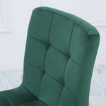Set Of 4 Contemporary Velvet Dining Chair – Modern Green Upholstered Chairs with Black Metal Legs