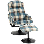 Swivel Armchair With Footstool And Adjustable Backrest | One Size | Multi Colour