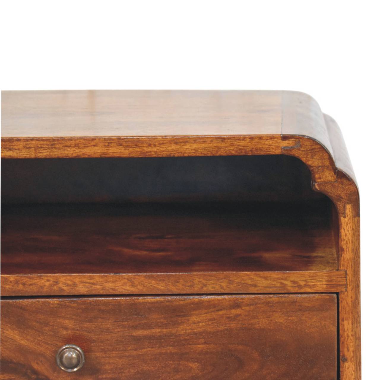 Avora Wall-mounted Bedside – Solid Wood, Chestnut Finish