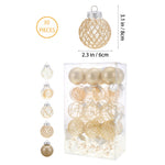 Set Of 30 Christmas Baubles Christmas Tree Decoration Ornaments | Gold
