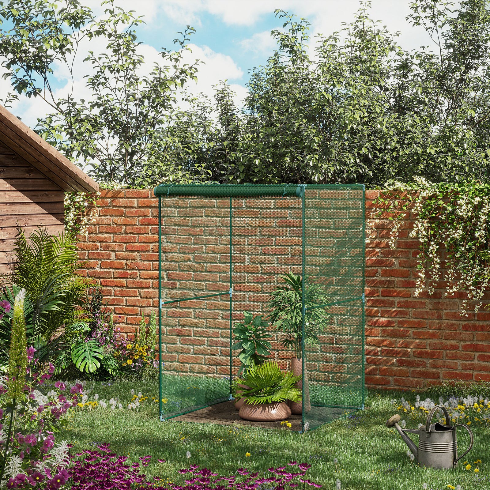 Green Fruit Cage With Zipped Door 1.2 X 1.2 X 1.8m