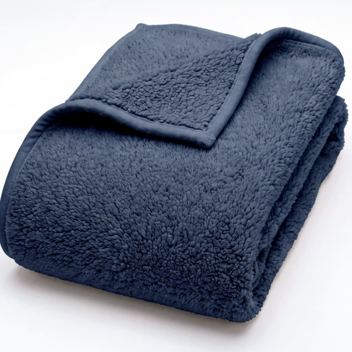 Borgan Teddy Fleece Throw | 130cm x 170cm | Blue