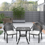 3 Pcs Outdoor Bistro Table And Chair Set Cast Aluminium
