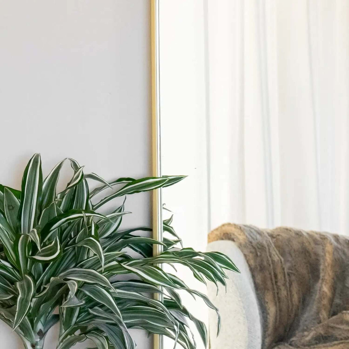 Emi- Gold Metal Runway Oval Mirror | 120cm x 40cm