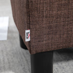Chic Linen Fabric Footstool Ottoman Cube 4 Plastic Legs | One Size | Brown
