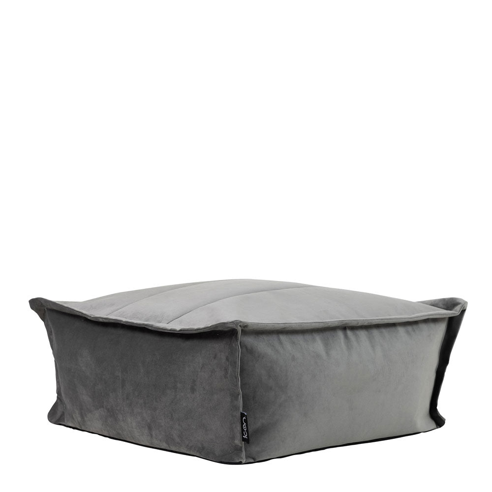 Vita Velvet Footstool Bean Bag Pouffe | Charcoal