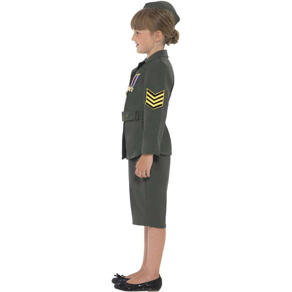 Ww2 Army Girl Costume, Childs | Age 7-9