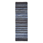 Texas Leather & Denim Woven Striped Blue Rug | 200cm | Blue