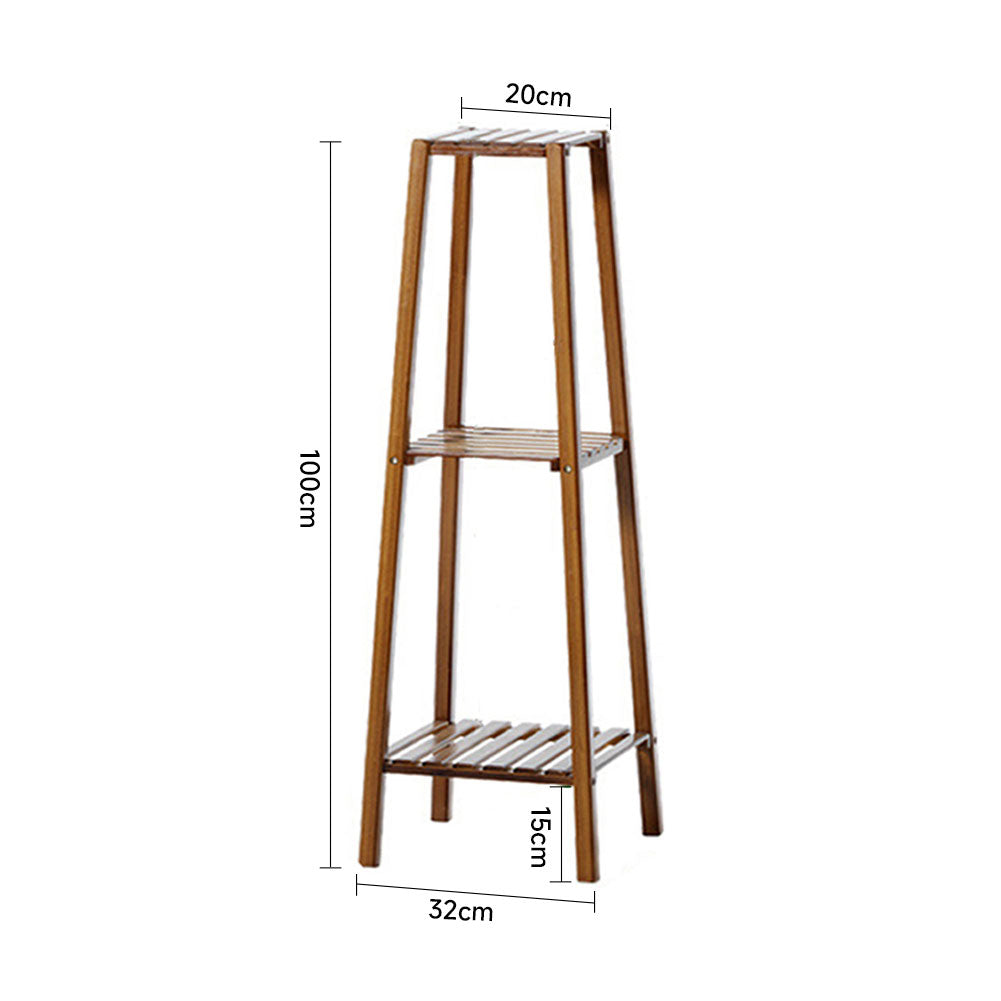 Vintage 3-tier Solid Wood Plant Stand Indoor Plant Display Shelf Rustic Wooden Flower Holder
