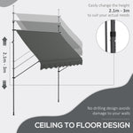 Free Standing Retractable Awning, Dark Grey | Large | Dark Gray