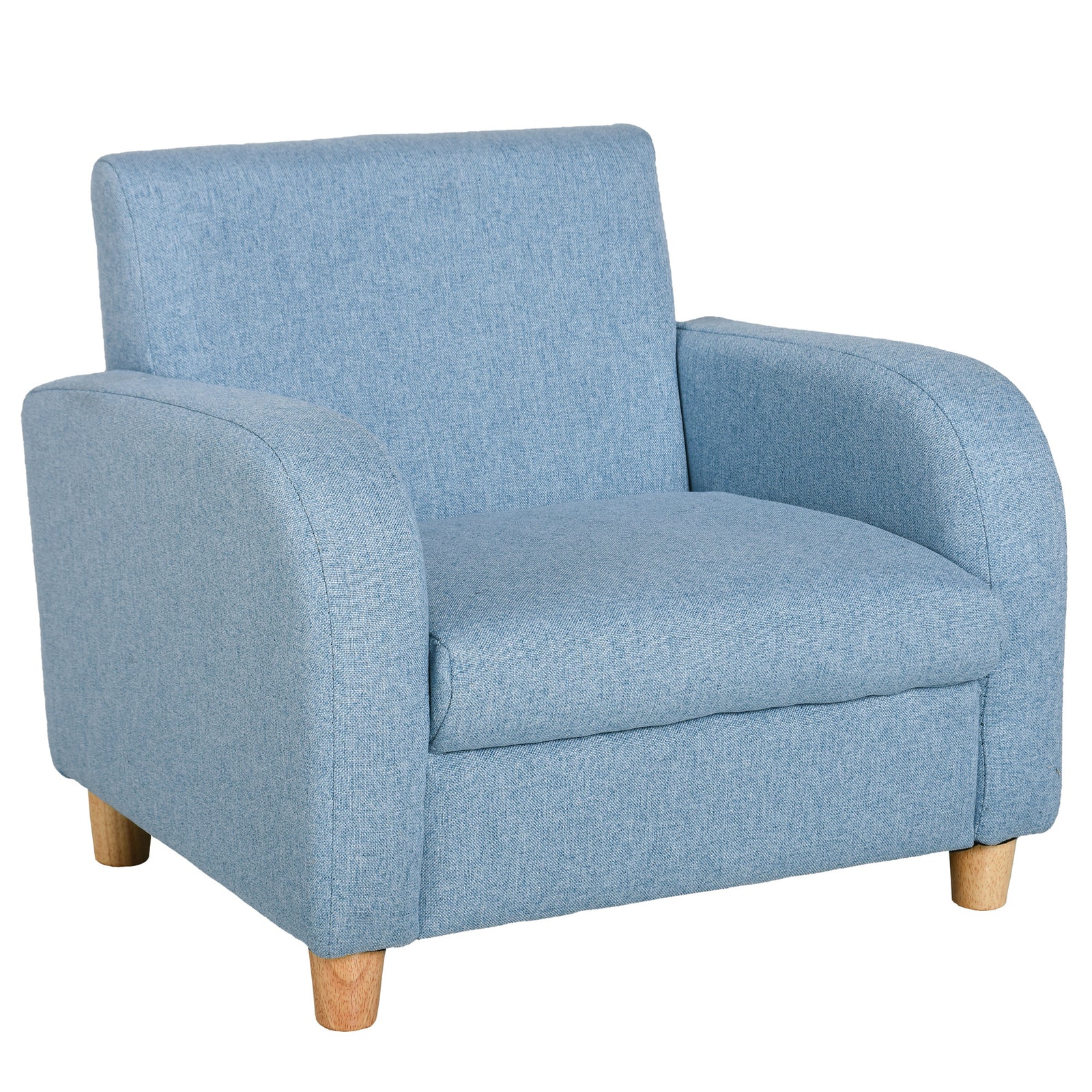 Child Armchair Wood Frame W/ Padding Seat Low-rise Bedroom | Blue