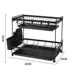 2 Tier Dish Drying Rack With Drainboards