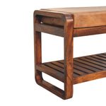 Solid Wood Small Buffalo Slatted Hallway Bench