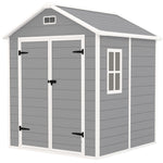 6 X 5ft Resin Garden Shed With Floor And Window | Dark Gray