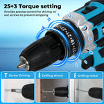 2 Battery 21v Cordless Drill Combi Driver Electric Screwdriver Set | Blue
