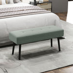 End Of Bed Bench With Thick Padding, Steel Legs For Entryway | One Size | Green
